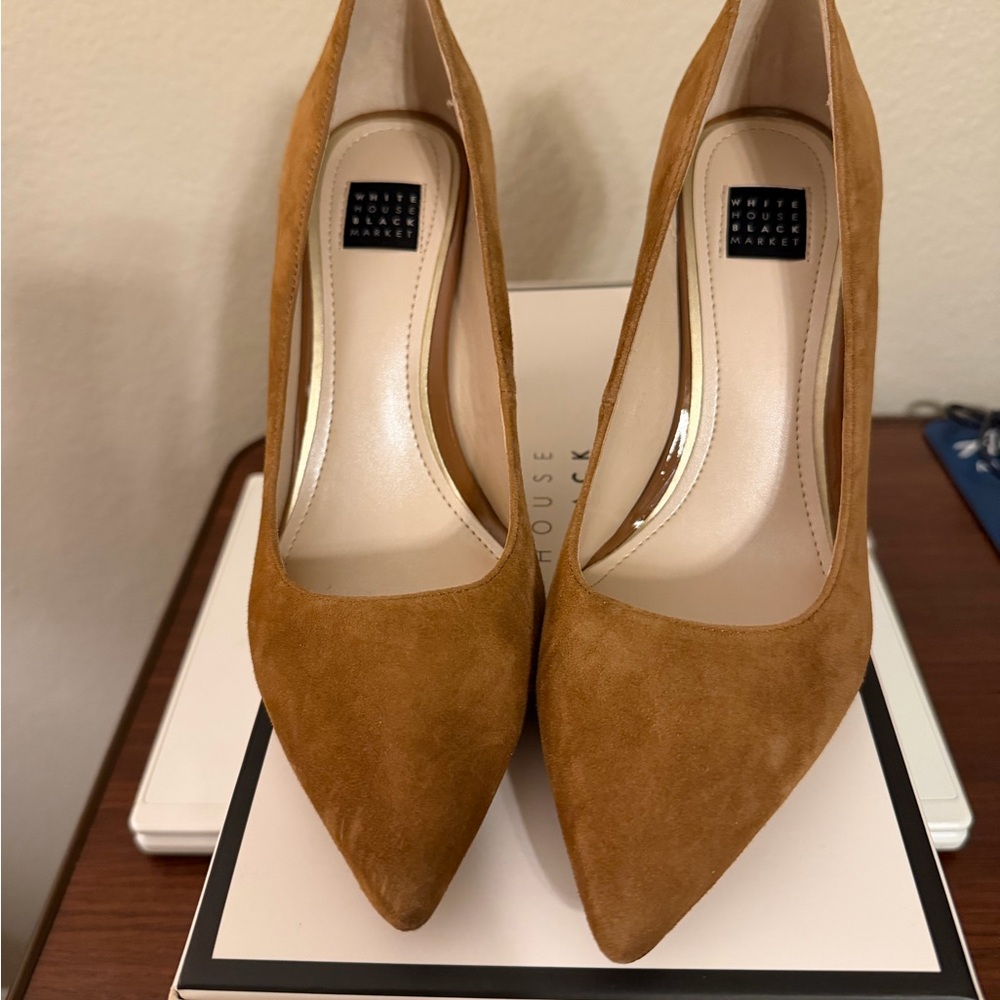 White House Black Market Brown Suede Heels